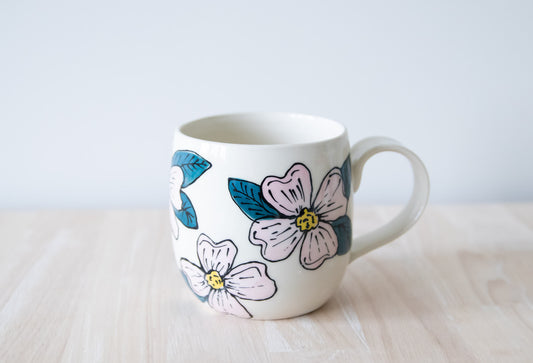 Pink Bold Flowers Mug