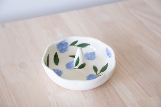 Blue Floral Ring Dish