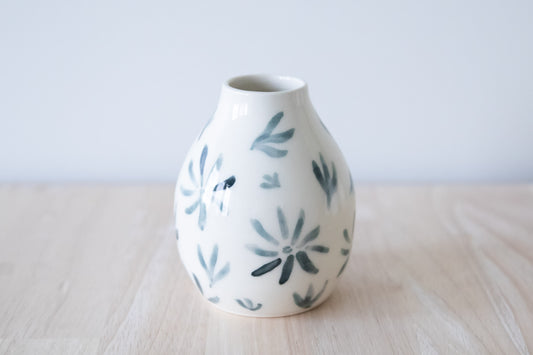 Navy Floral Bud Vase