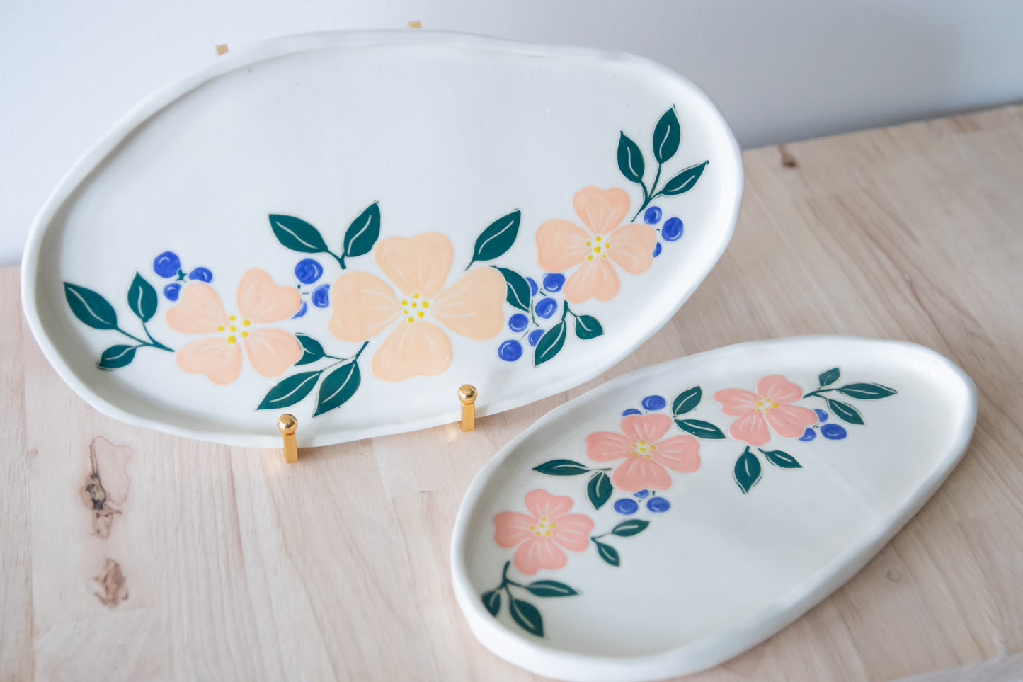 Peach Flower Serving Plate