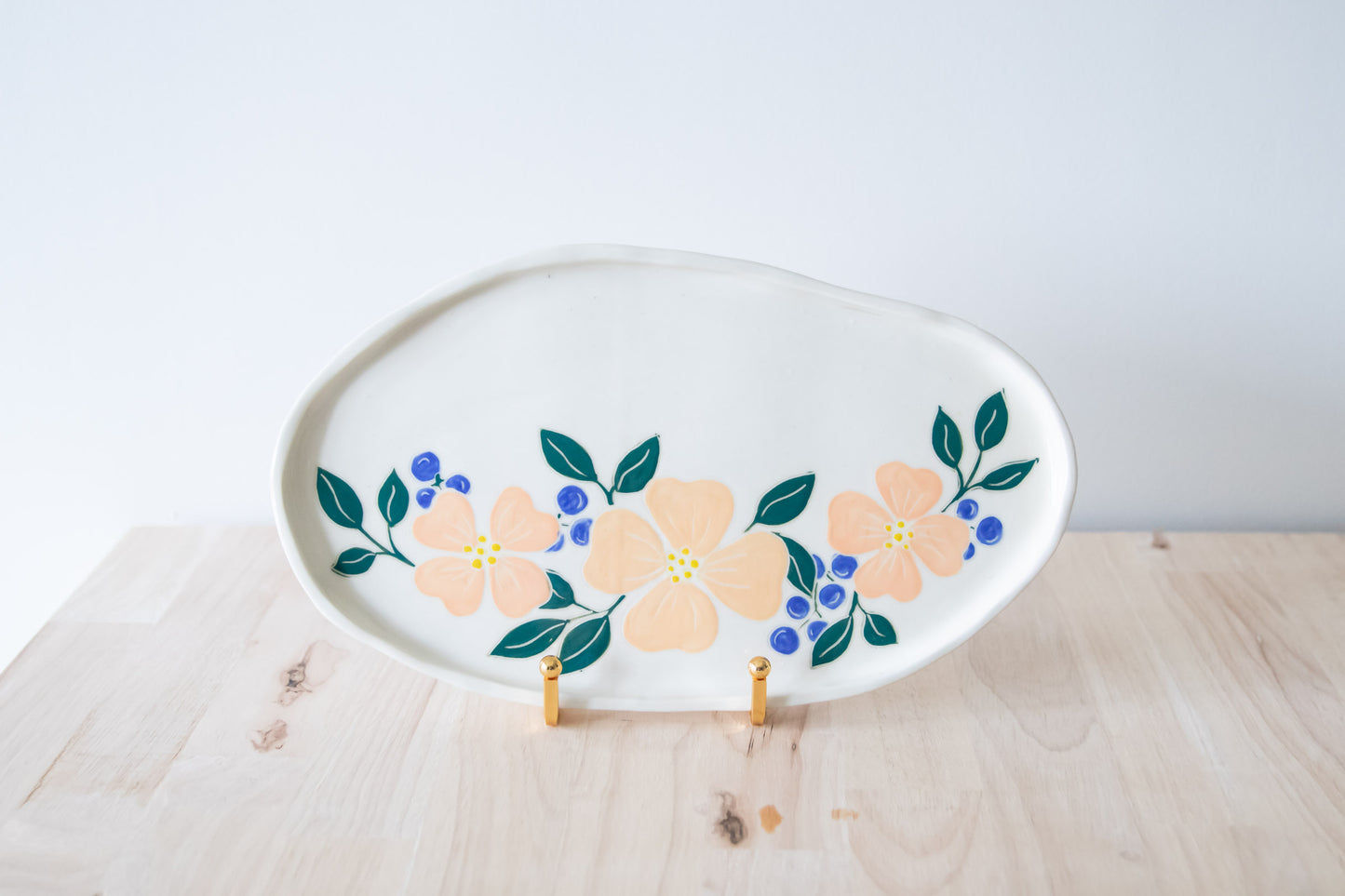 Peach Flower Serving Plate