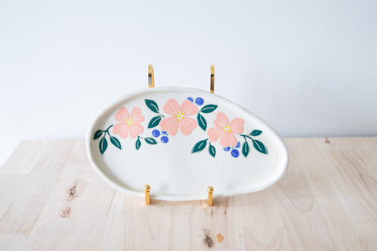 Pink Flower Serving Plate