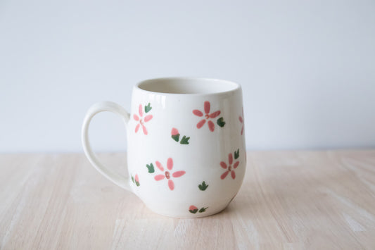 Deep Pink Floral Mug