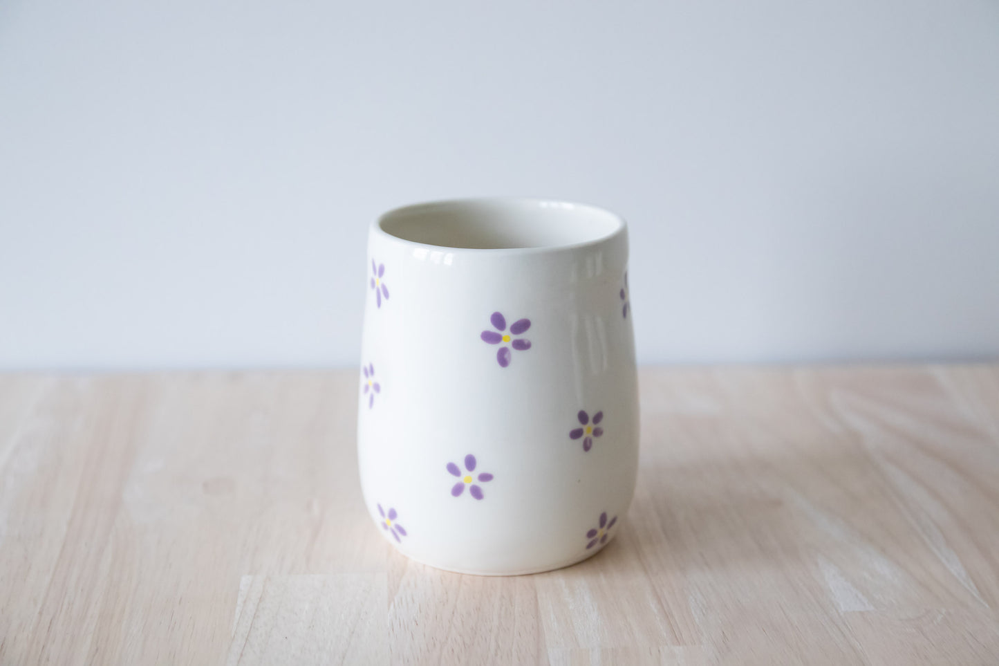 Purple Flower Thumb Cup