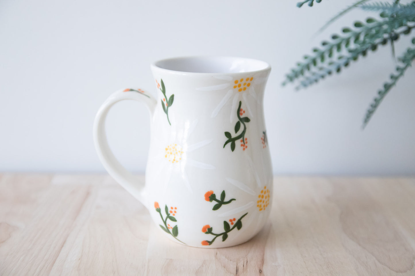 White Floral Mug