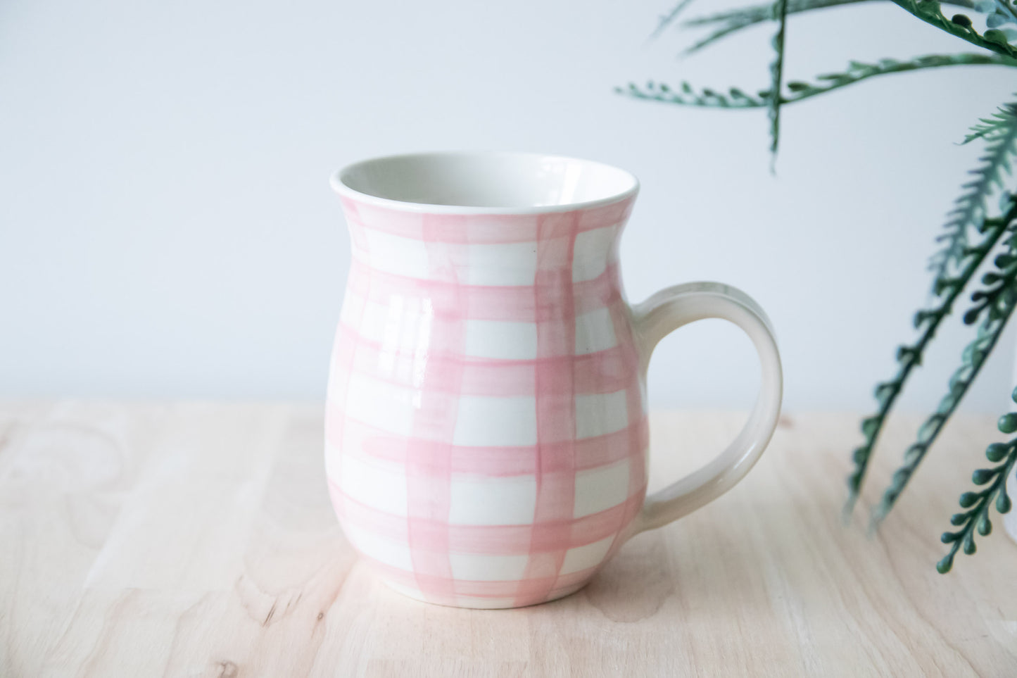 Pink Gingham Mug